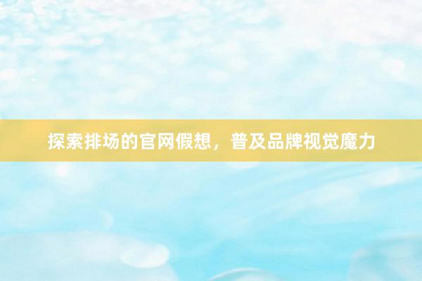 探索排场的官网假想，普及品牌视觉魔力